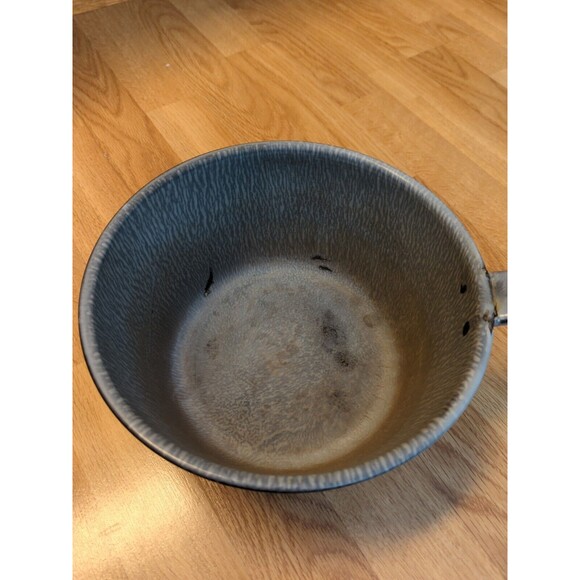 Enamelware Saucepan Pan Pot Gray Speckled Handle Gray Vintage 10" - Picture 3 of 8